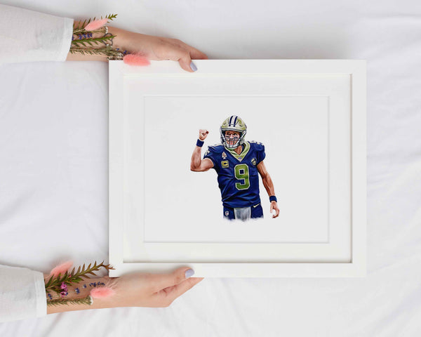 Drew Brees “Game Day Grit” Art Print