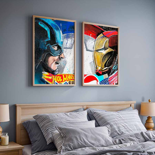 Captain America vs Iron Man – Dual Wall Art Set