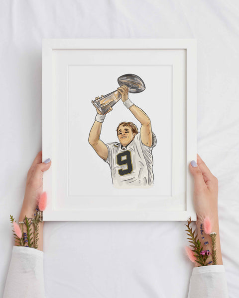 Drew Brees Championship Art Print