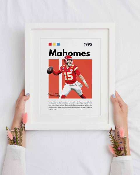 Patrick Mahomes Poster | Kansas City Chiefs NFL Wall Art | Football Fan Gift
