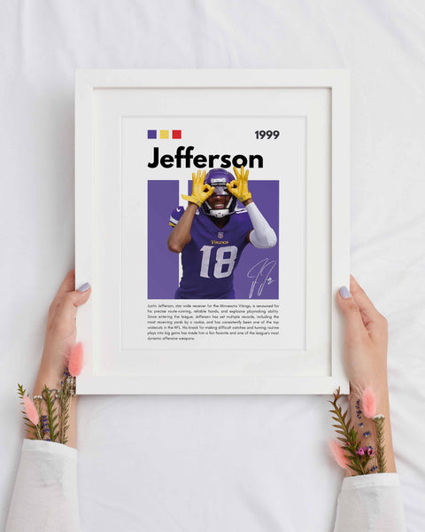 Justin Jefferson Minnesota Vikings Poster – NFL Wall Art