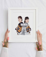 Jagr and Lemieux Print