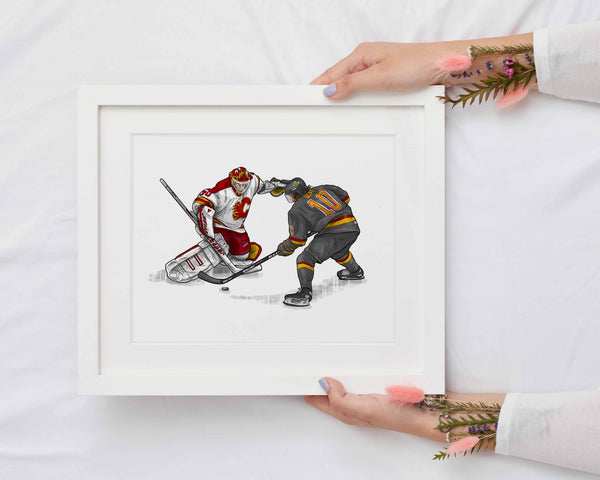 Bure on Vernon Vancouver Hockey Print