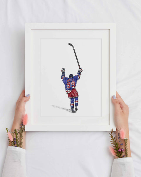 Gretzky New York Hockey Print