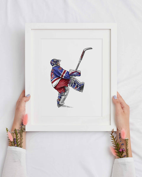 Lundqvist New York Hockey Print