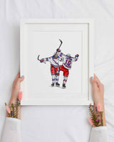 Panarin and Zibanejad leg kick New York Hockey Print